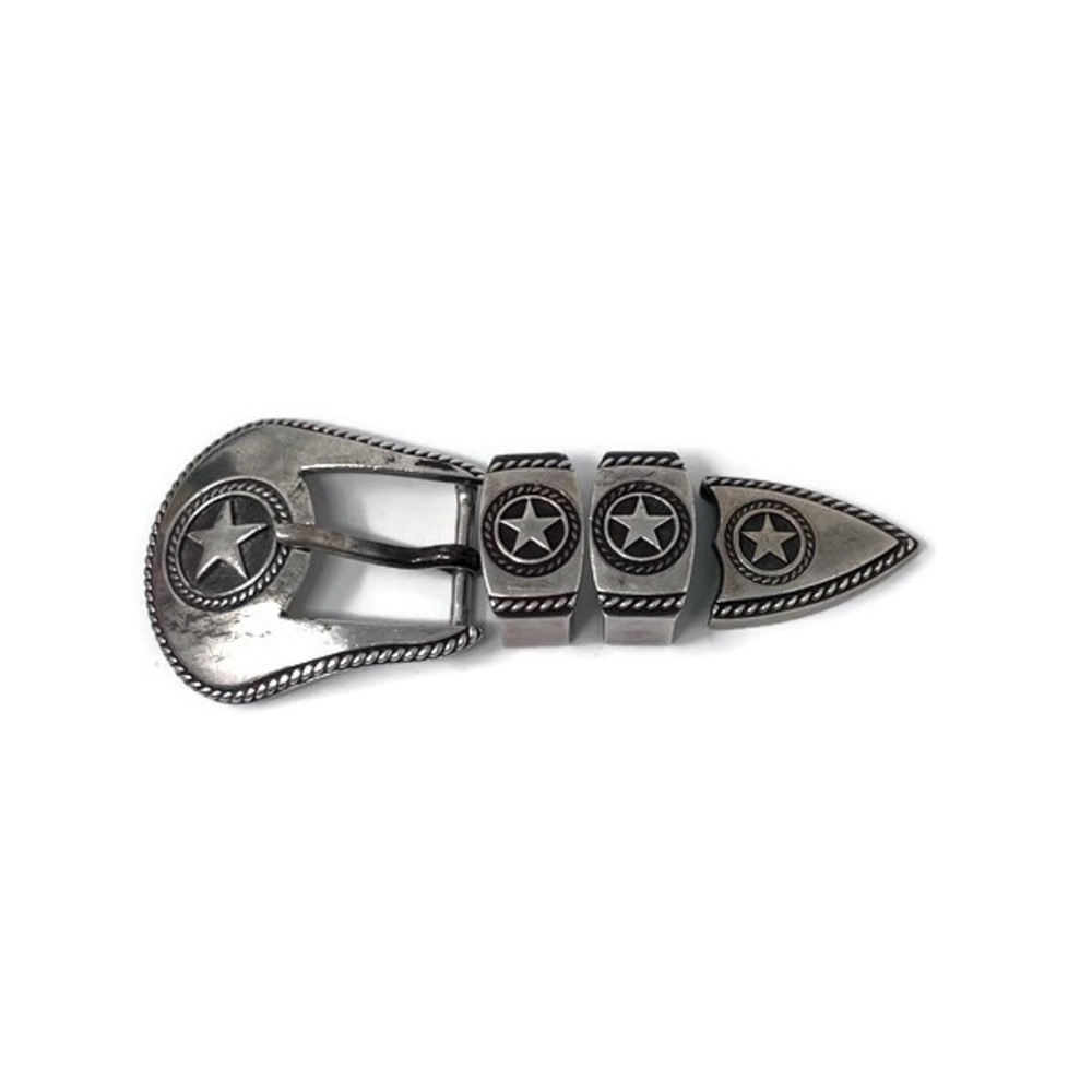 ✨VINTAGE✨RDM Randall Moore Handmade Sterling Silver Star Ranger Buckle Set